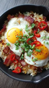 Breakfast Fried Rice With Bacon