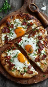 Breakfast Pizza With Bacon And Eggs