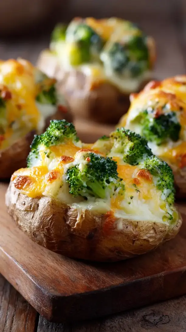 Broccoli Cheddar Stuffed Potatoes