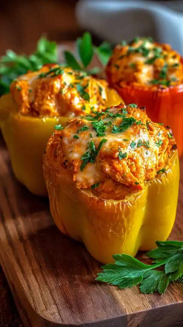 Buffalo Chicken Stuffed Peppers