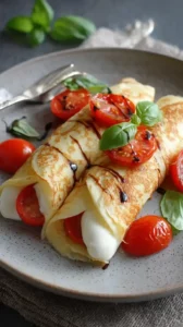 Caprese Crepes With Mozzarella