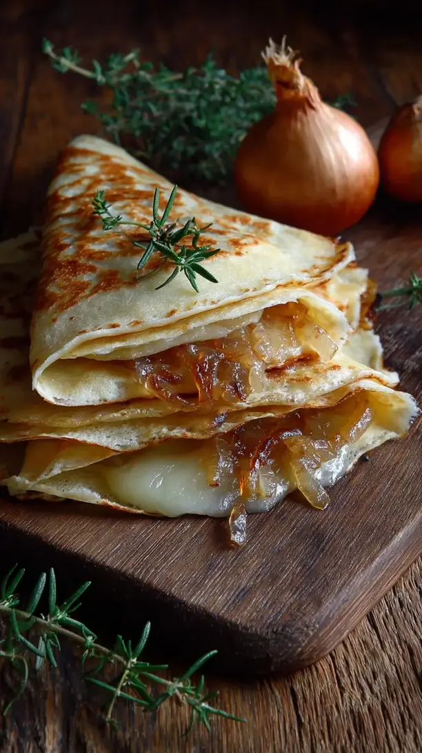 Caramelized Onion and Brie Crepes