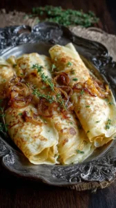 Caramelized Onion And Gruyere Crepes