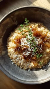 Caramelized Onion And Thyme Oatmeal