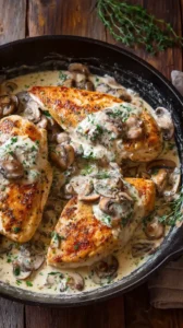 Chicken Breasts With Mushroom Cream Sauce