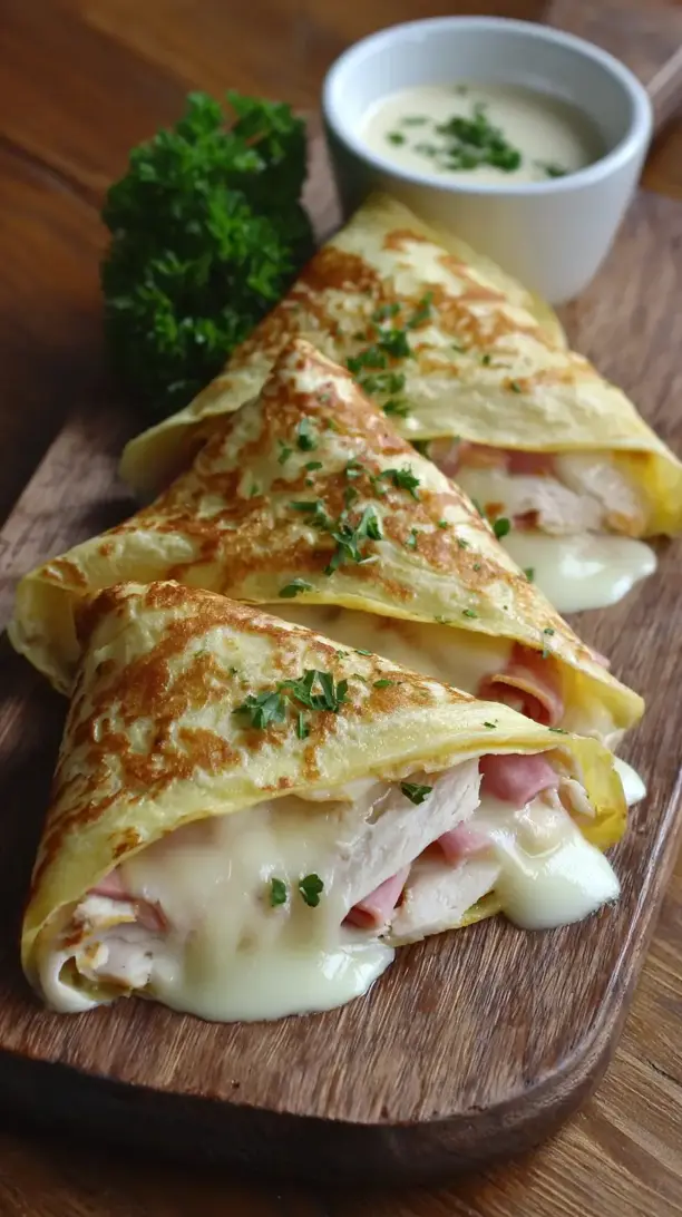 Chicken Cordon Bleu Crepes