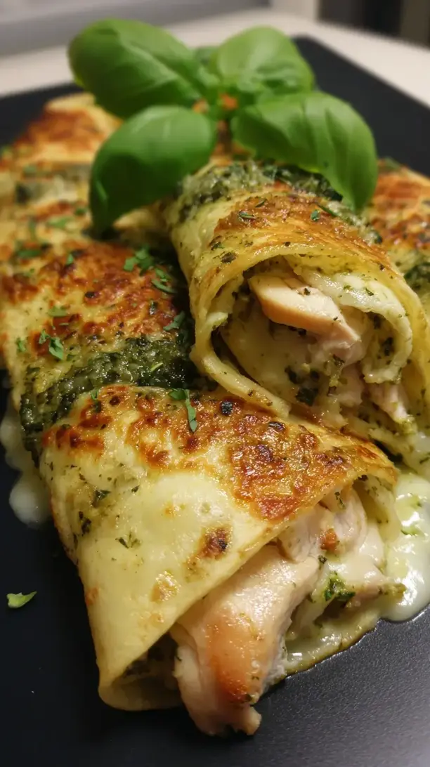 Chicken Pesto Mozzarella Crepes