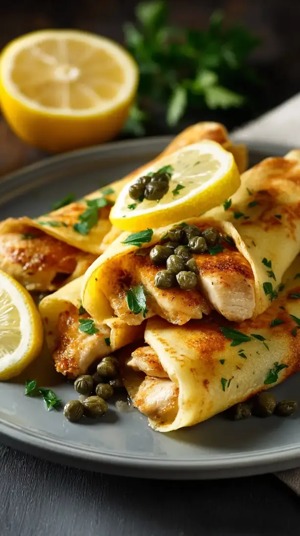 Chicken Piccata Crepes
