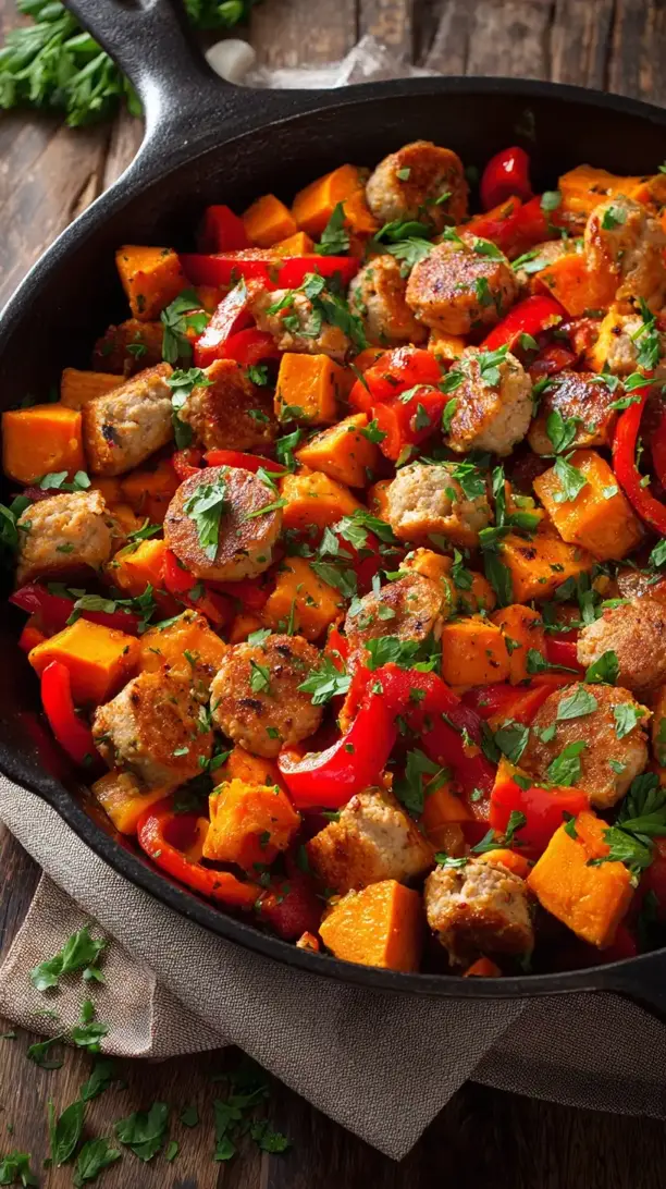 Chicken Sausage and Sweet Potato Skillet