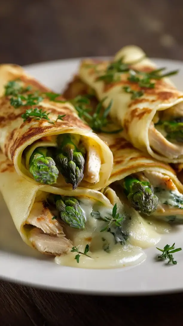 Chicken and Asparagus Crepes