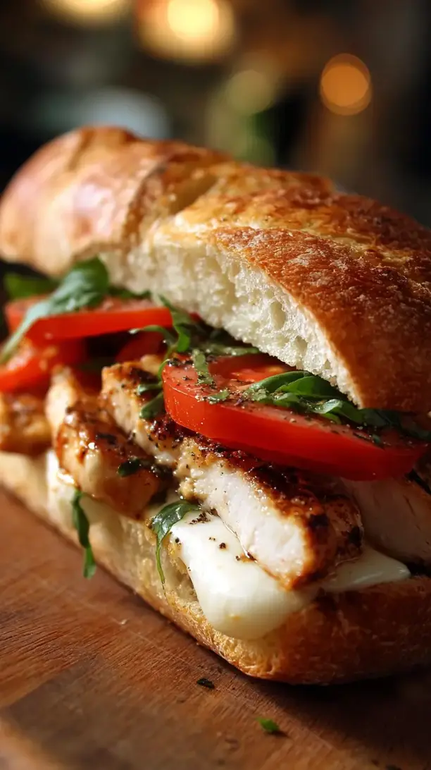 Chicken and Basil Caprese Sandwich