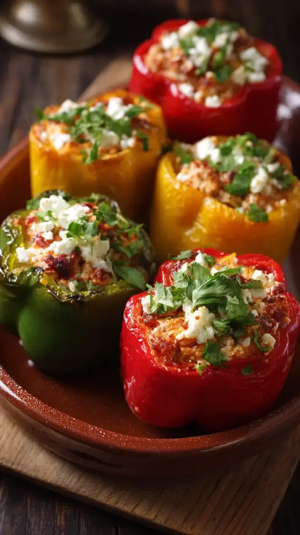 Chicken and Feta Stuffed Peppers