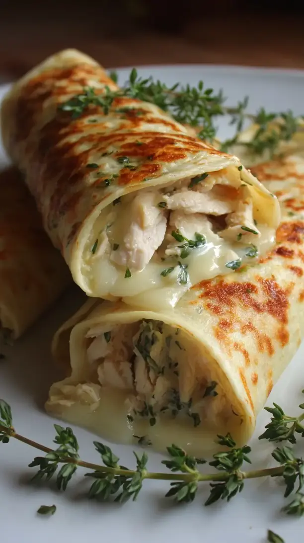 Chicken and Swiss Cheese Crepes