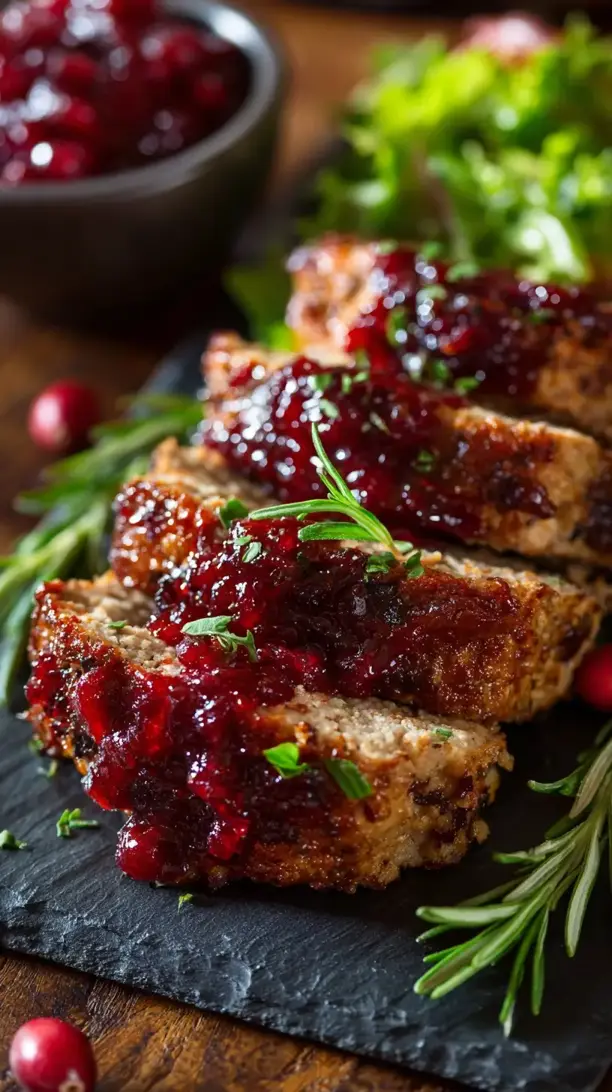 Cranberry Glazed Turkey Meatloaf