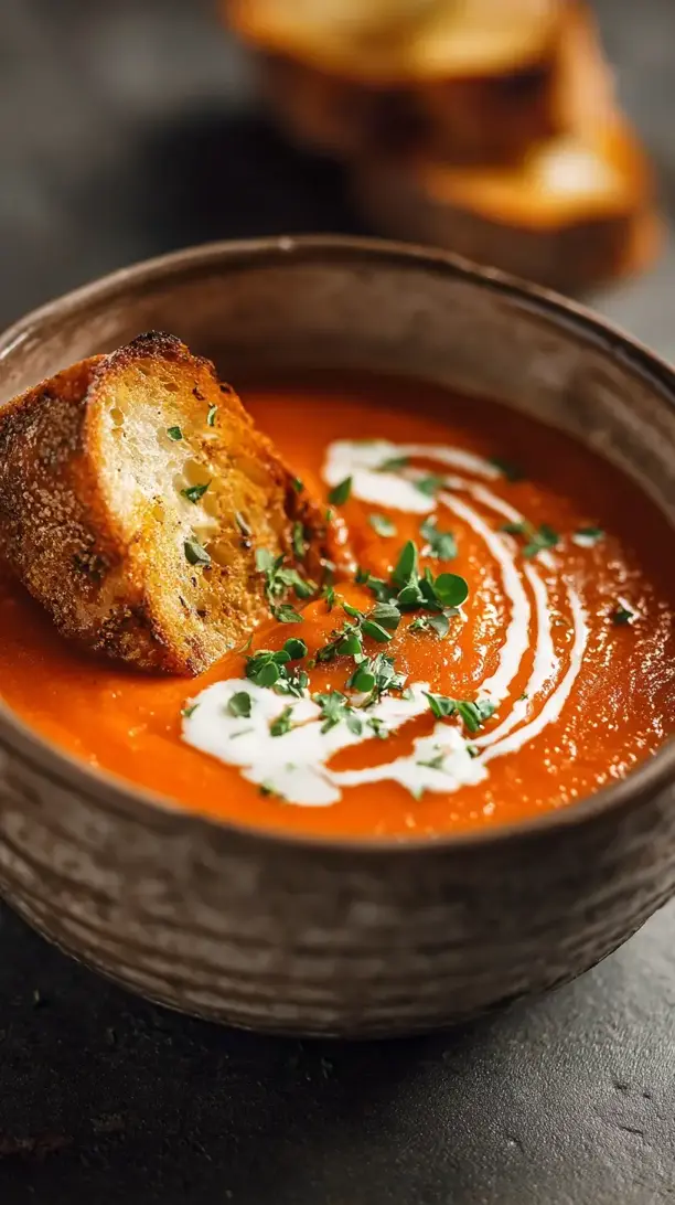 Creamy Roasted Red Pepper and Tomato Soup