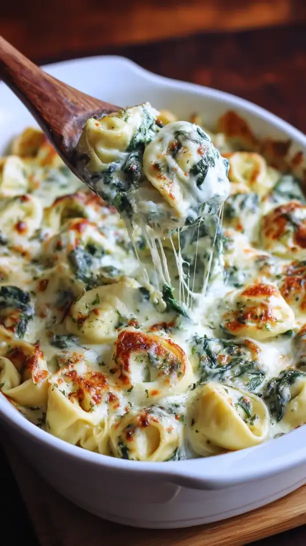 Creamy Spinach Tortellini Bake