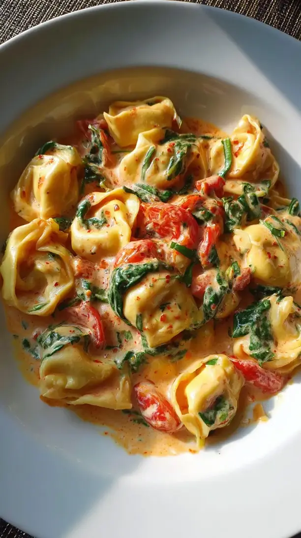 Creamy Tomato Spinach Tortellini