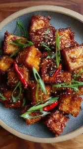 Crispy Honey Garlic Tofu
