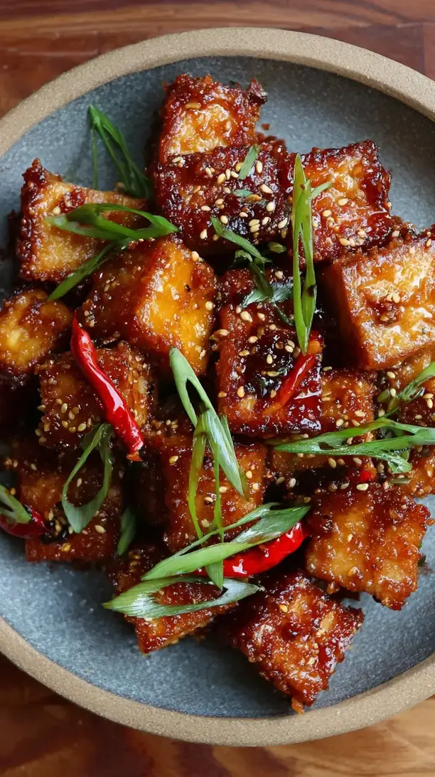 Crispy Honey Garlic Tofu
