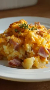 Crockpot Cheesy Ham And Potato Casserole