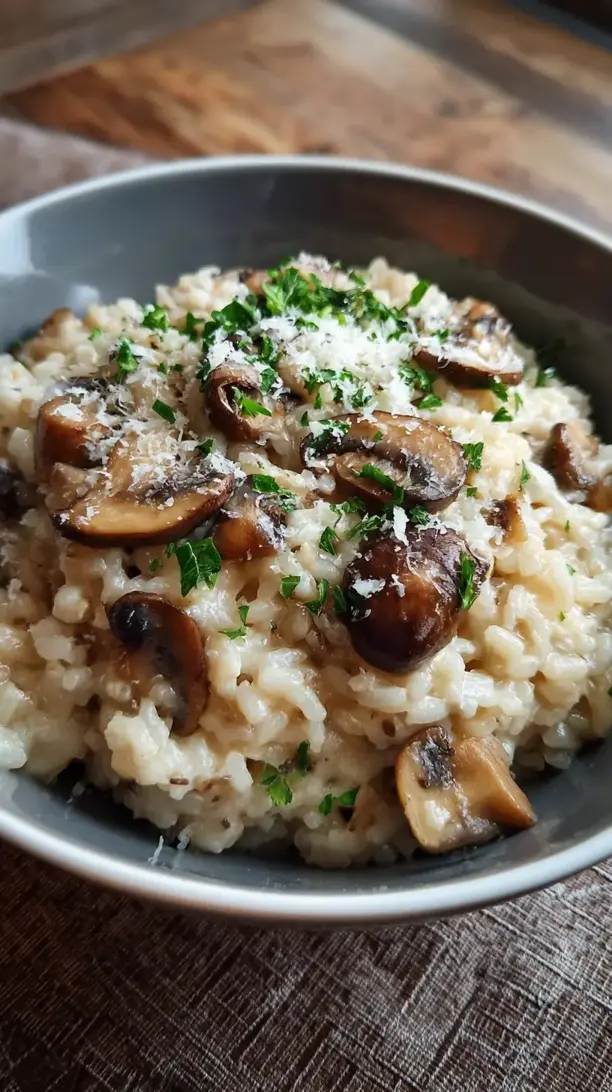 Crockpot Mushroom Risotto
