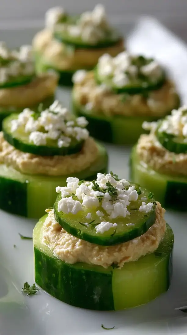 Cucumber Hummus Bites