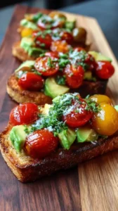 Easy Roasted Tomato Avocado Toast