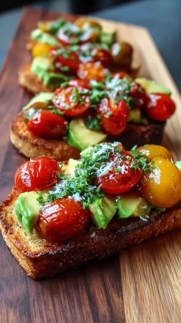 Easy Roasted Tomato Avocado Toast