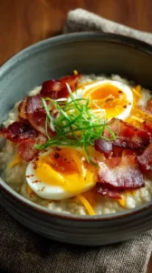 Egg And Bacon Breakfast Bowl Oatmeal