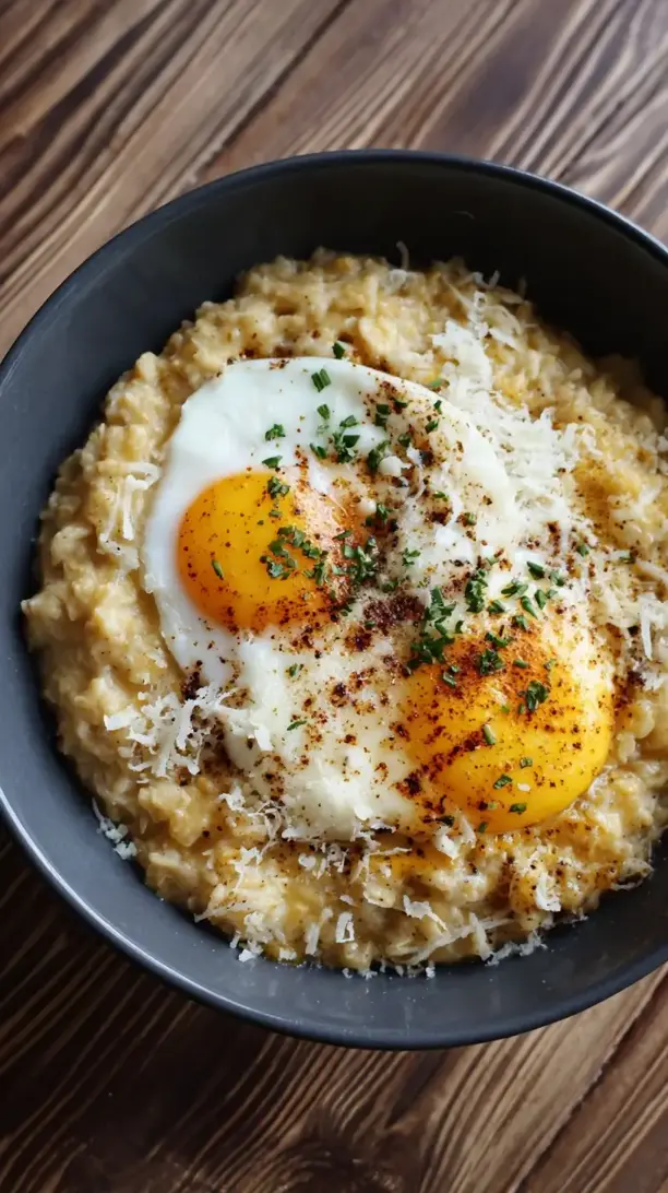 Egg and Cheddar Cheese Oatmeal