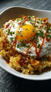 Egg And Sriracha Oatmeal
