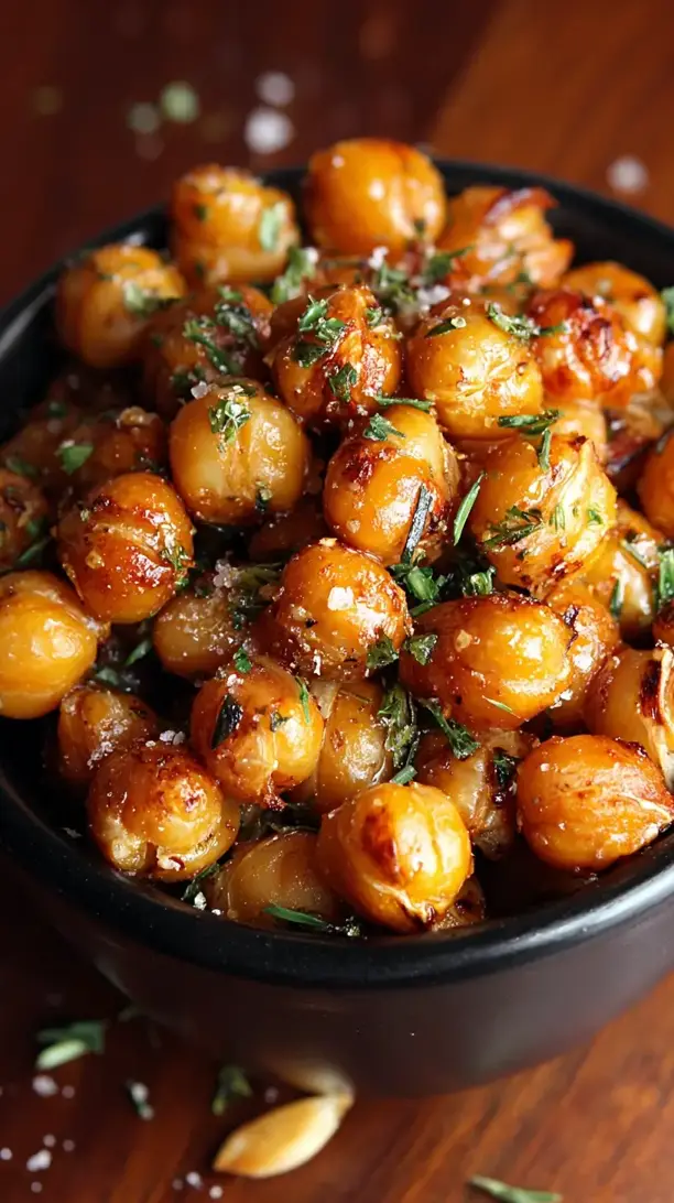 Garlic Butter Roasted Chickpeas