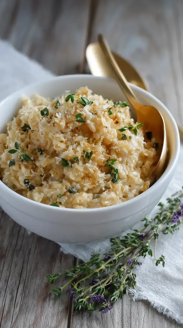 Garlic Herb Butter Parmesan Oatmeal