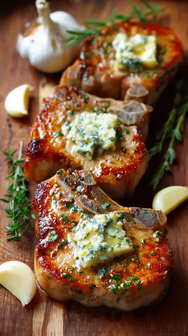 Garlic Herb Butter Pork Chops