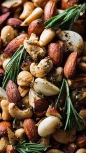 Garlic Herb Roasted Nuts
