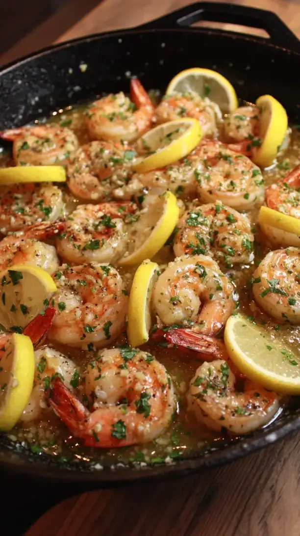 Garlic Lemon Shrimp Skillet