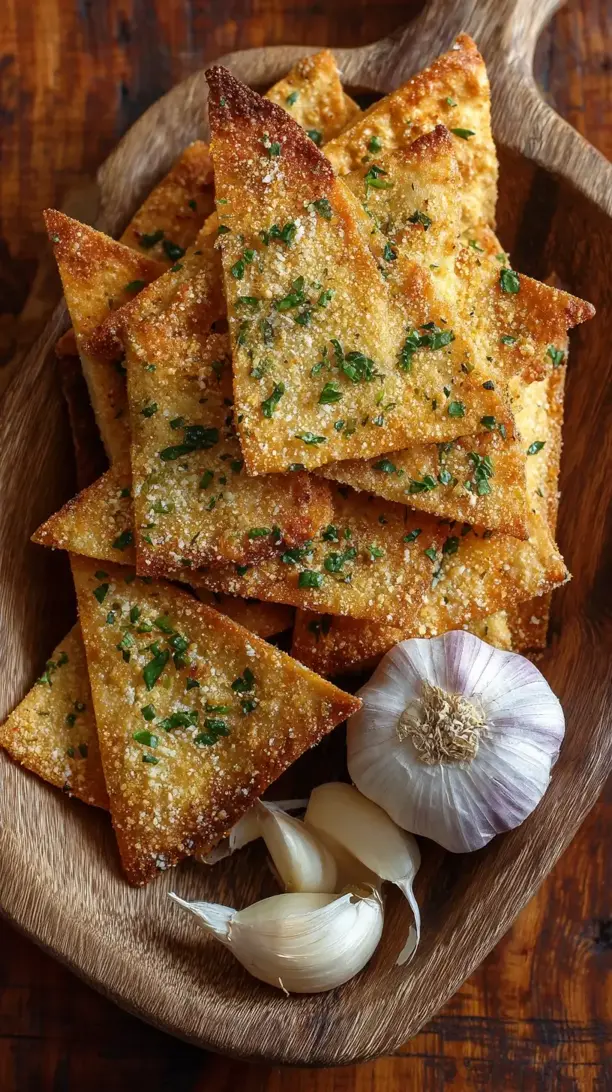 Garlic Parmesan Pita Chips