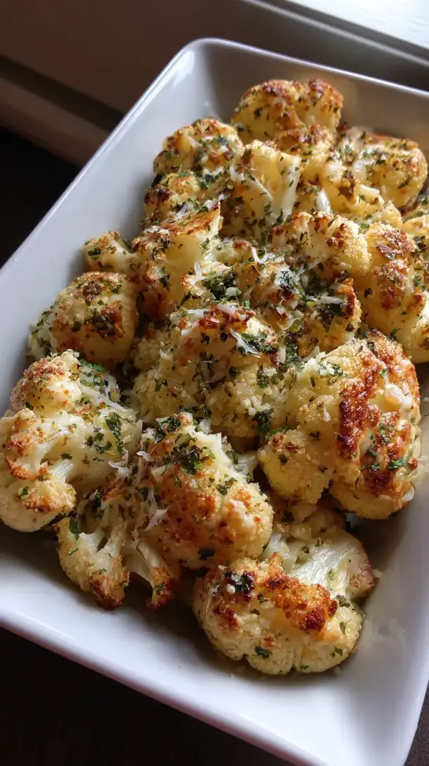 Garlic Parmesan Roasted Cauliflower