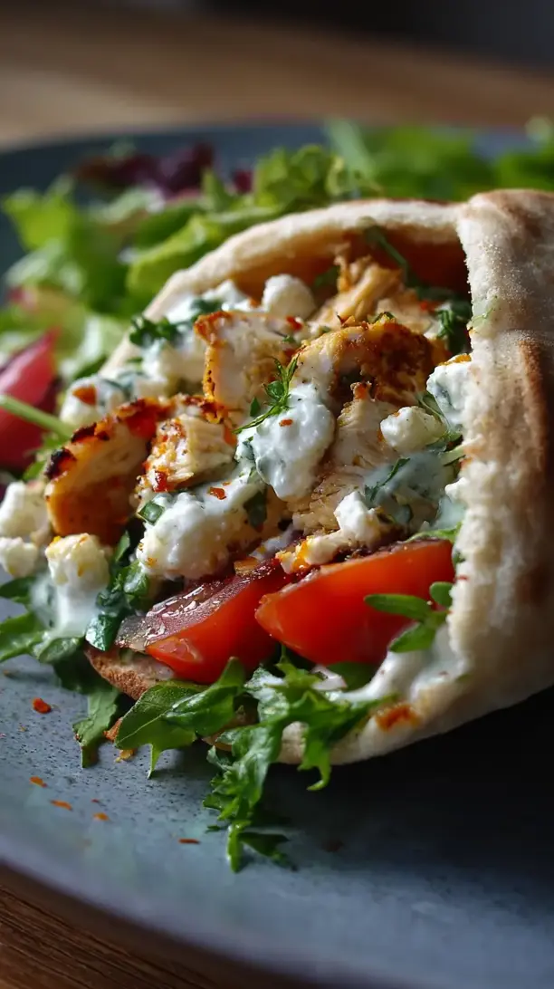 Greek Chicken Pita Pockets