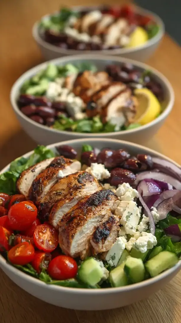 Greek Chicken Salad Bowls