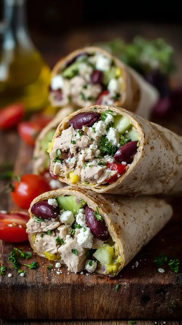 Greek Chicken Salad Wraps