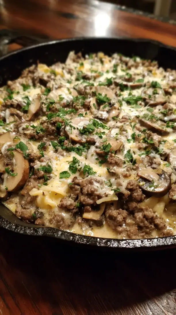Ground Beef Stroganoff Skillet