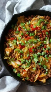 Ground Beef And Cabbage Skillet