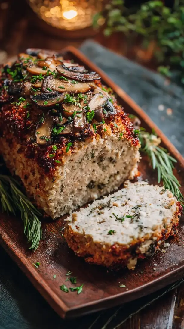 Ground Turkey and Mushroom Meatloaf