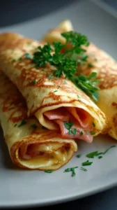 Ham And Swiss Breakfast Crepes