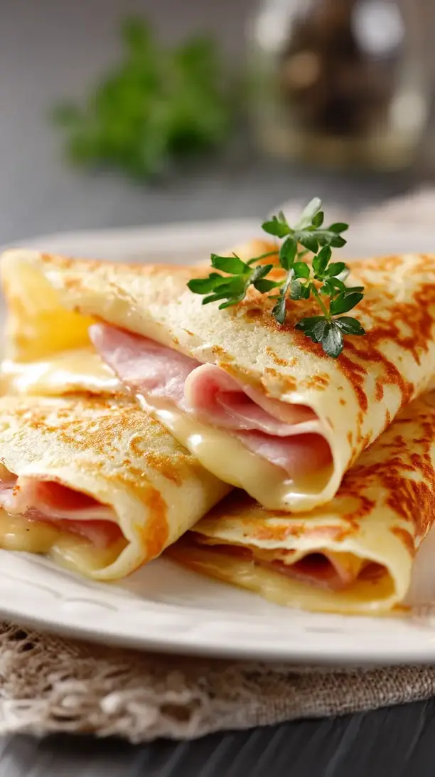 Ham and Swiss Dijon Crepes