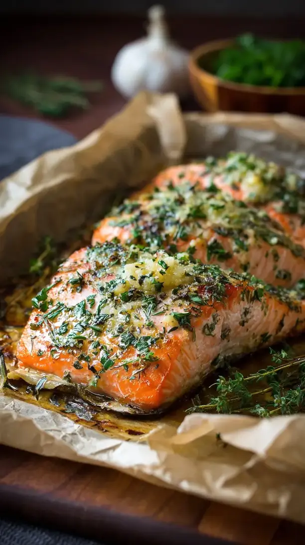 Herbed Butter Baked Salmon