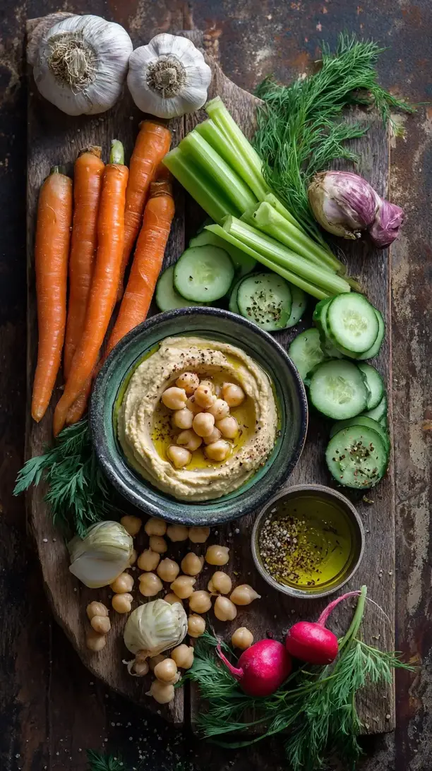 Homemade Hummus with Vegetables