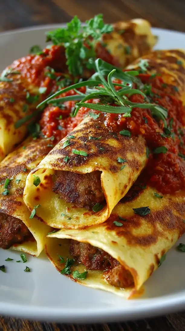 Italian Meatball Crepes
