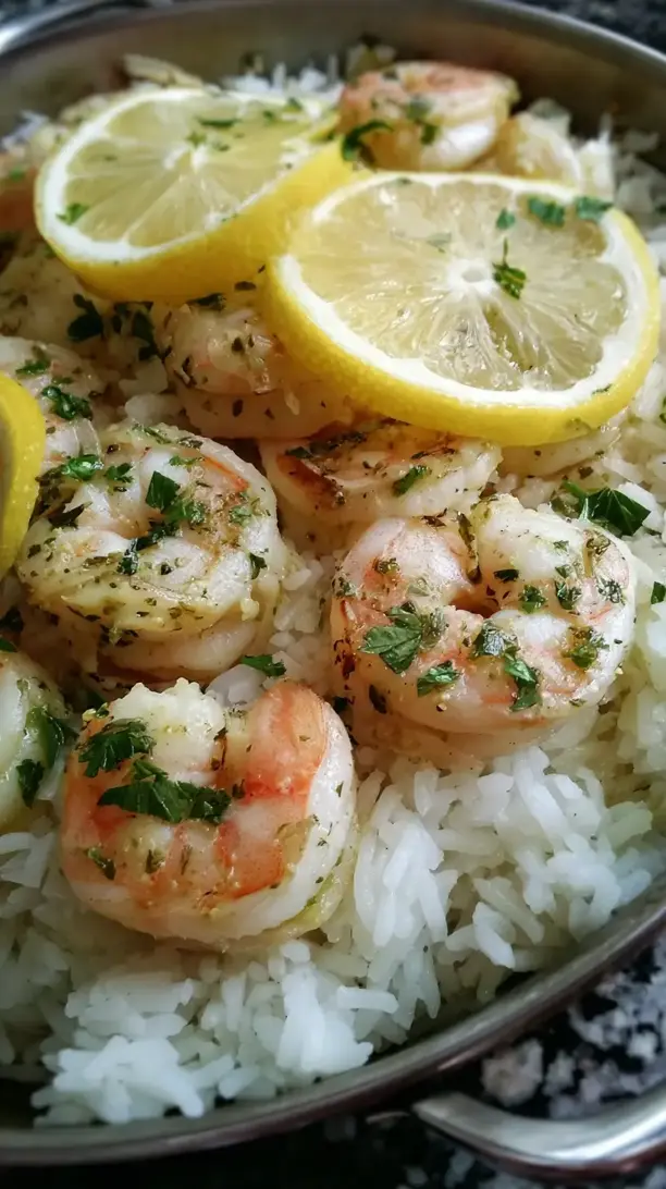 Lemon Butter Shrimp and Rice
